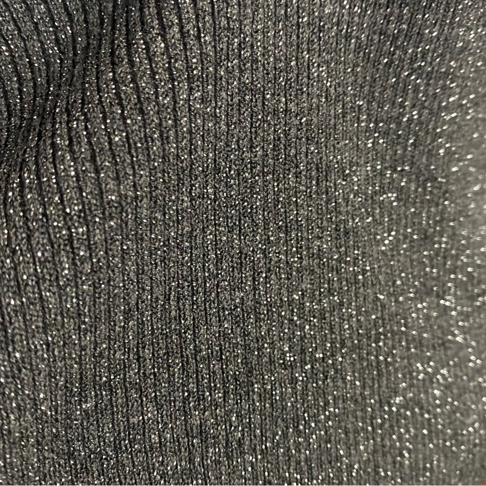 August Silk shimmer silver gray turtleneck sleeveless silk sweater size Large/XL - Picture 7 of 7